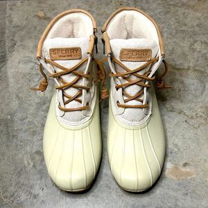 Sperry Waterproof Rain Boots Light Green Beige Women’s 9